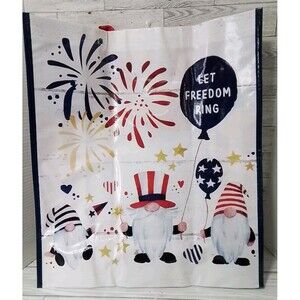 Cracker Barrell Shopping Tote Shopping Bag Patriotic Gnomes NEW